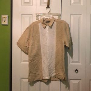 Cubavera Retro panel shirt two tone in side Large